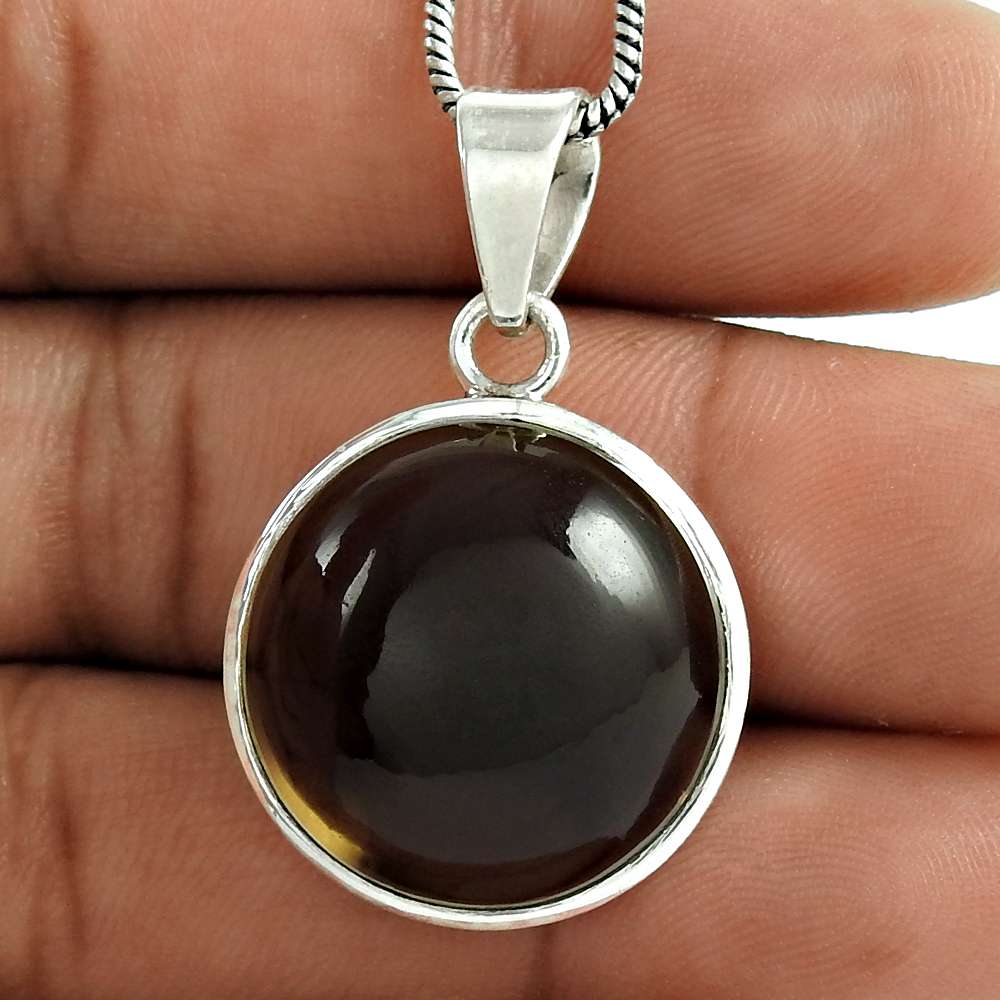 Banded Lace Agate Gemstone Handmade Ethnic 925 Sterling Silver Jewelry Pendant 2.0