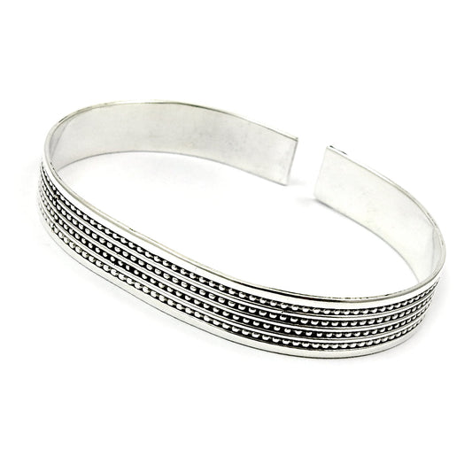 Solid 925 Sterling Silver Cuff Bangle