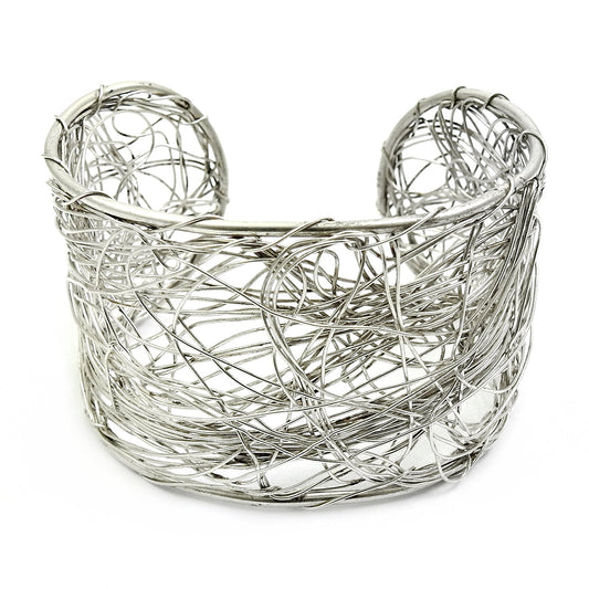 Solid 925 Sterling Silver Filigree Cuff Bangle