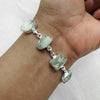 Rough Stone Natural Aquamarine 925 Sterling Silver Bezel Bracelet Jewelry