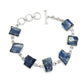 Rough Stone Natural Kyanite 925 Sterling Silver Bezel Bracelet Jewelry