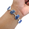 Rough Stone Natural Kyanite 925 Sterling Silver Bracelet Jewelry