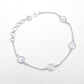 Solid 925 Silver Rainbow Moonstone Bezel Bracelet Party Wear Jewelry