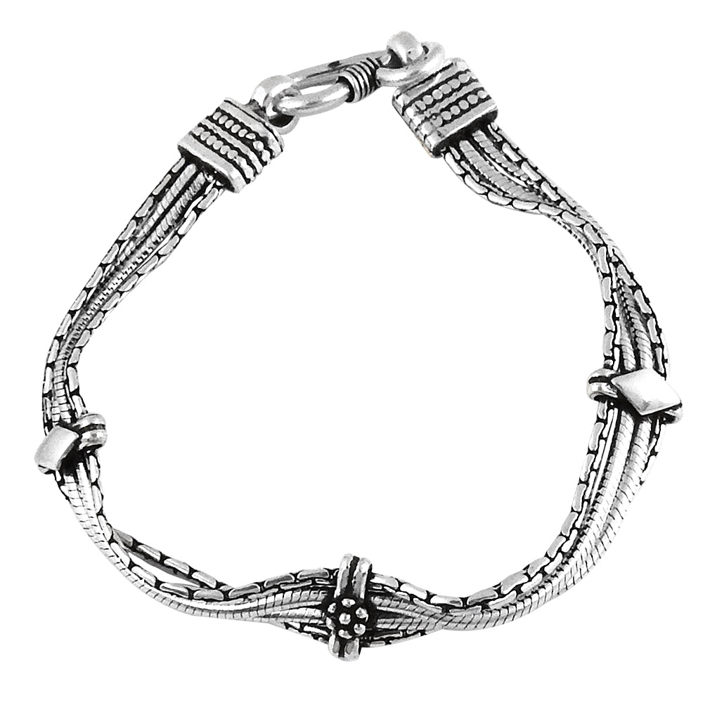 Solid 925 Sterling Silver Statement Bracelet