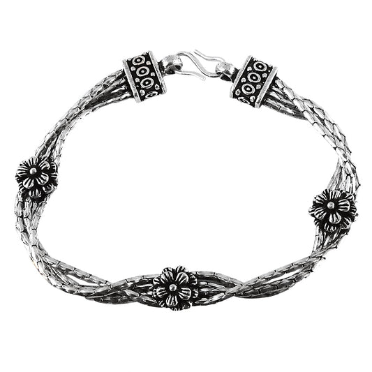 Solid 925 Sterling Silver Statement Bracelet Jewelry