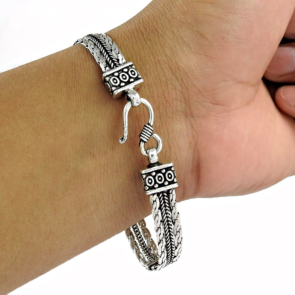 Solid 925 Sterling Silver Handmade Statement Bracelet