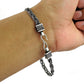 Solid 925 Sterling Oxidized Silver Intertwined Chains Bracelet