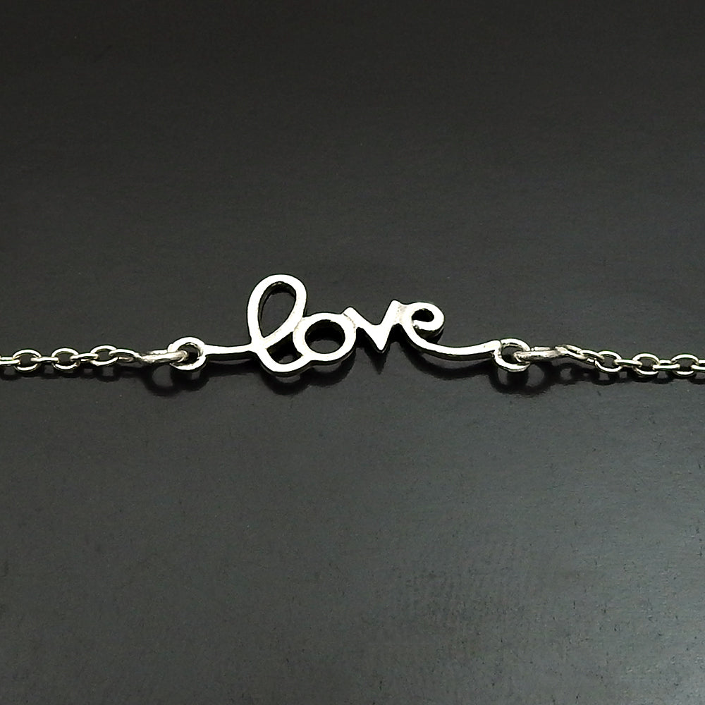 925 Sterling Silver Chain Love Bracelet