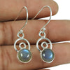 Natural Labradorite 925 Silver Drop Dangle Vintage Earrings For Girls B76