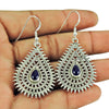 Amethyst Gemstone Drop Handmade Ethnic Engagement Boho Earrings Sterling Silver