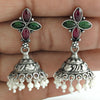 Birthday Gift For Her Natural Garnet Drop Dangle Ethnic Earrings 925 Silver K99