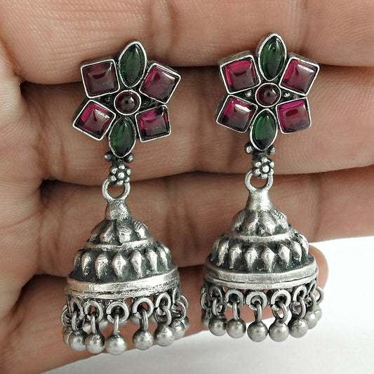 Cushion Ruby Stone Wife Vintage Dangling August Earrings Solid Sterling Silver