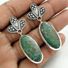 Gift For Woman Drop Dangle Bohemian Earrings 925 Silver Natural Agate H3