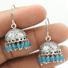 Woman Gift 925 Silver Natural Blue Topaz Gemstone Dangle Jhumki Earrings P3