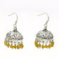 Natural Citrine Gemstone 925 Silver Drop Dangle Jhumki Earrings For Women K4