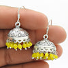 Woman Gift 925 Sterling Silver Natural Yellow Onyx Drop Dangle Jhumki Earrings N4