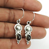 Woman Gift 925 Silver Natural Smoky Quartz Dangle Vintage Earrings B10