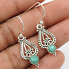 Natural Turquoise Drop Dangle Antique Look Earrings 925 Silver For Girls A12