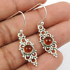 Natural Carnelian Hook Bezel Wedding Dangling Vintage Earrings Sterling Silver