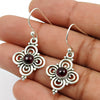 Natural Garnet Ethnic Dangle Wedding Sisters Day Earrings 925 Sterling Silver