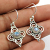 Natural Rainbow Moonstone 925 Silver Drop Dangle Tribal Earrings For Women V6