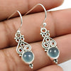 Gift For Women Drop Dangle Bohemian Earrings 925 Silver Natural Chalcedony E18