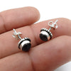 Smoky Quartz Gemstone 925 Sterling Silver Ethnic Stud Post Handcrafted Earrings