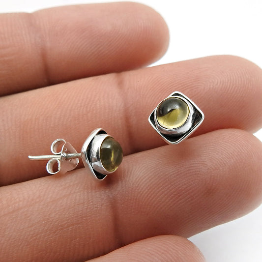 Gift For Her Natural Citrine Gemstone Stud Earring 925 Sterling Silver Jewelry