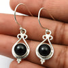 Natural Black Onyx Gemstone Drop Dangle Ethnic Earrings 925 Silver For Girls C10