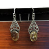 Woman Gift Natural Citrine Drop Dangle Ethnic Earrings 925 Silver B17