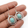 Natural Larimar Gemstone 925 Silver Charming Dangle Earrings For Women Girls B11