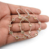 Woman Gift 925 Silver Natural Citrine Gemstone Drop Dangle Earrings K11