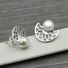 Pearl Earrings 925 Sterling Silver Tribal Jewelry