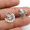 Round Rose Quartz Stone Stud Handcrafted Bezel Ethnic Earrings 925 Solid Silver