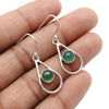 Natural Green Onyx Gemstone Drop Dangle Green Earrings 925 Sterling Silver Jewelry X11