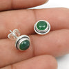 Natural Green Onyx Sterling Silver Sisters Day Wife Boho Stud Butterfly Earrings