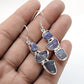 Rough Stone Natural Iolite 925 Sterling Silver Earrings