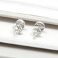 6mm Round Natural Rainbow Moonstone 925 Sterling Silver Bezel Stud Earrings