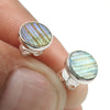 8mm Round Labradorite Gemstone 925 Sterling Silver Handmade Stud Earrings