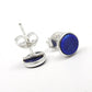 6mm Round Natural Lapis Lazuli 925 Solid Silver Bezel Stud Earrings