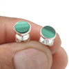 6mm Round Malachite 925 Sterling Silver Trendy Stud Earrings