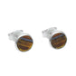 6mm Round Tiger Eye Gemstone 925 Sterling Silver Stud Earrings