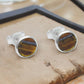 6mm Round Tiger Eye Gemstone 925 Sterling Silver Stud Earrings