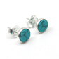 6mm Round Turquoise Gemstone Solid 925 Silver Stud Earrings