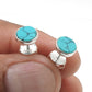 6mm Round Turquoise Gemstone Solid 925 Silver Stud Earrings