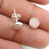 6mm Round Pink Opal 925 Sterling Silver Stud Earrings