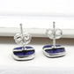 8mm Square Lapis Lazuli Gemstone 925 Silver Handmade Stud Earrings