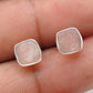 6mm Square Pink Opal 925 Sterling Silver Stud Earrings Women Jewelry