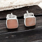 6mm Square Pink Opal 925 Sterling Silver Stud Earrings Women Jewelry