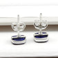 6mm Square Lapis Lazuli Gemstone 925 Sterling Silver Handmade Stud Earrings